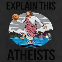Explain This Atheists Jesus Basketball Funny Memes Gen-Z 7 Panel Mesh Trucker Snapback Hat