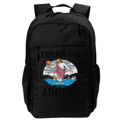Explain This Atheists Jesus Basketball Funny Memes Gen-Z Backpack