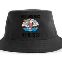 Explain This Atheists Jesus Basketball Funny Memes Gen-Z Sustainable Bucket Hat