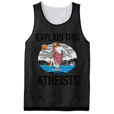 Explain This Atheists Jesus Basketball Funny Memes Gen-Z Mesh Reversible Basketball Jersey Tank