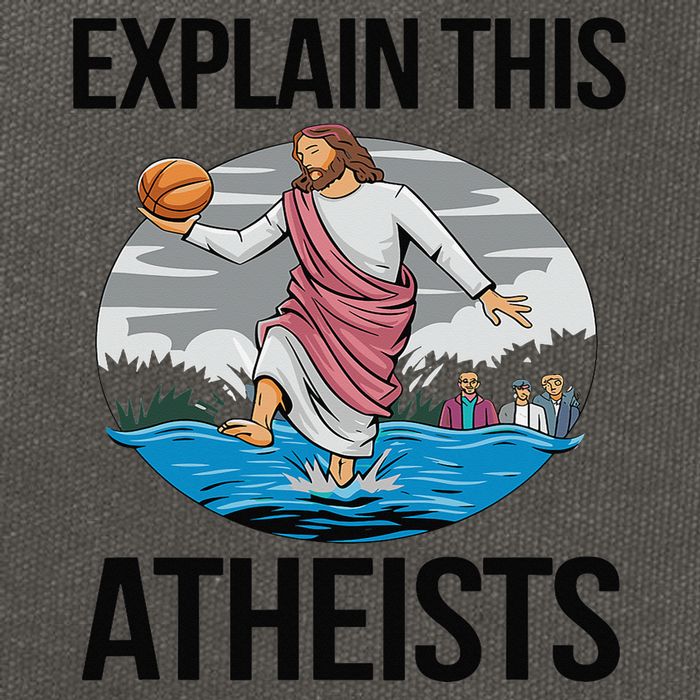 Explain This Atheists Jesus Basketball Funny Memes Gen-Z Cotton Canvas Backpack