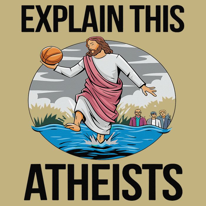 Explain This Atheists Jesus Basketball Funny Memes Gen-Z Button
