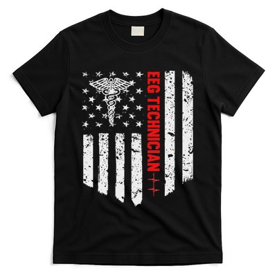 Eeg Technician American Flag Patriotic Medicine Gift T-Shirt