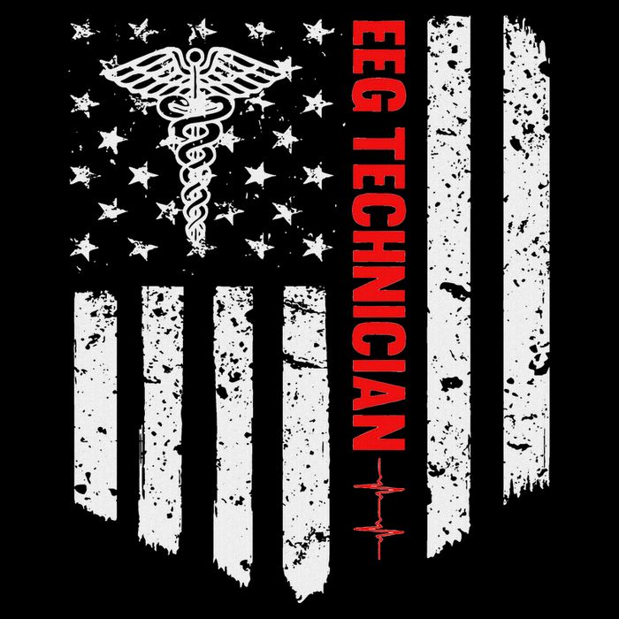 Eeg Technician American Flag Patriotic Medicine Gift Flat Bill Trucker Hat
