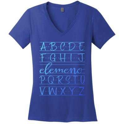 Eleo Teacher Apreciation Alphabet Funny Gift For Teachers Gift Women's V-Neck T-Shirt