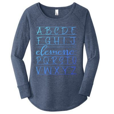 Eleo Teacher Apreciation Alphabet Funny Gift For Teachers Gift Women's Perfect Tri Tunic Long Sleeve Shirt