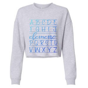 Eleo Teacher Apreciation Alphabet Funny Gift For Teachers Gift Cropped Pullover Crew