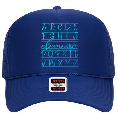 Eleo Teacher Apreciation Alphabet Funny Gift For Teachers Gift High Crown Mesh Back Trucker Hat