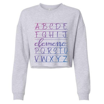 Eleo Teacher Apreciation Alphabet Funny Gift For Teachers Gift Cropped Pullover Crew