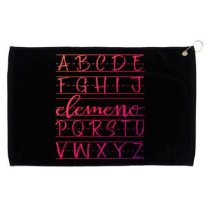 Eleo Teacher Apreciation Alphabet Funny Gift For Teachers Gift Grommeted Golf Towel