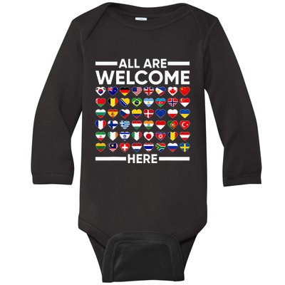 Esl Teacher All Are Welcome Here For Worlds Virtual Teachers Baby Long Sleeve Bodysuit