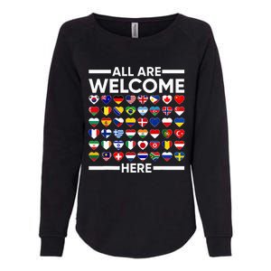 Esl Teacher All Are Welcome Here For Worlds Virtual Teachers Womens California Wash Sweatshirt