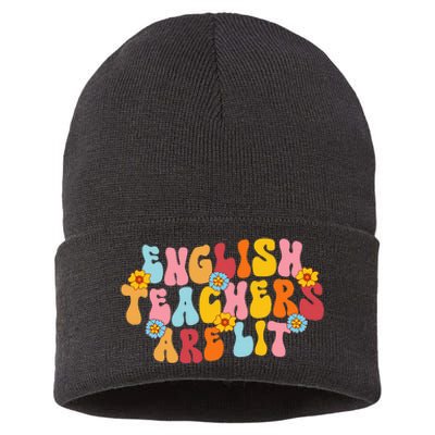 English Teachers Are Lit Funny English Language Arts Teacher Sustainable Knit Beanie