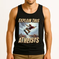 Explain This Atheists Funny Meme Jesus Skateboarding Tank Top