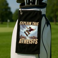 Explain This Atheists Funny Meme Jesus Skateboarding Golf Towel