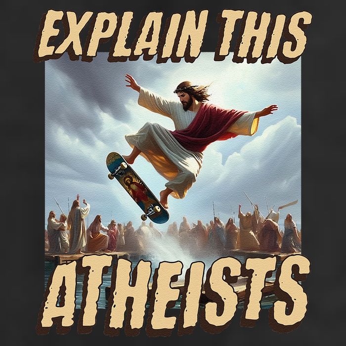 Explain This Atheists Funny Meme Jesus Skateboarding Microfiber Hand Towel