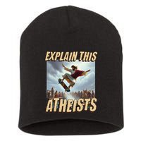 Explain This Atheists Funny Meme Jesus Skateboarding Short Acrylic Beanie