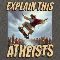 Explain This Atheists Funny Meme Jesus Skateboarding Cotton Canvas Backpack