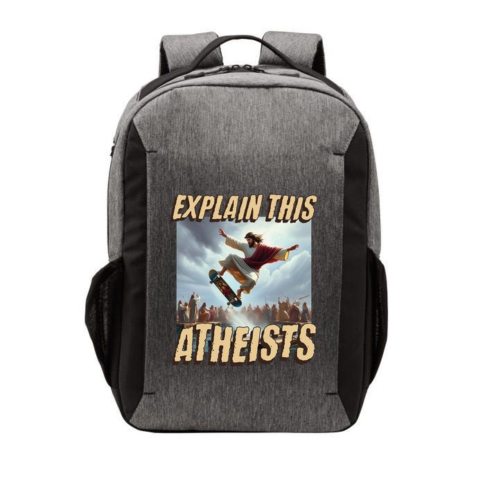 Explain This Atheists Funny Meme Jesus Skateboarding Vector Backpack