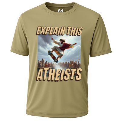 Explain This Atheists Funny Meme Jesus Skateboarding Performance Shirt