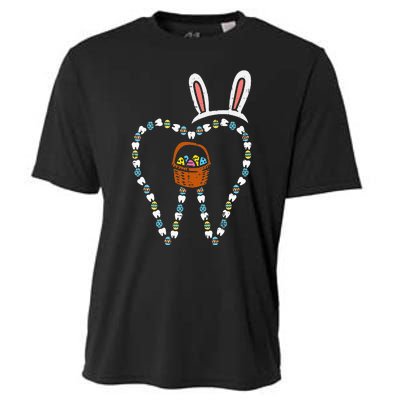 Easter Tooth Bunny Ears Cute Teeth Dentist Dental Assistant Cooling Performance Crew T-Shirt