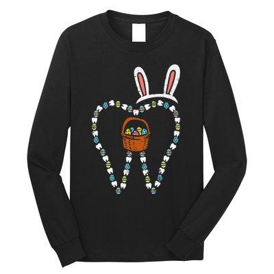 Easter Tooth Bunny Ears Cute Teeth Dentist Dental Assistant Long Sleeve Shirt