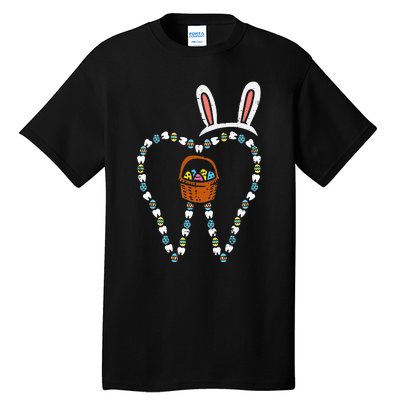 Easter Tooth Bunny Ears Cute Teeth Dentist Dental Assistant Tall T-Shirt