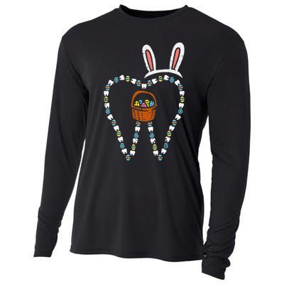 Easter Tooth Bunny Ears Cute Teeth Dentist Dental Assistant Cooling Performance Long Sleeve Crew