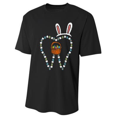 Easter Tooth Bunny Ears Cute Teeth Dentist Dental Assistant Performance Sprint T-Shirt