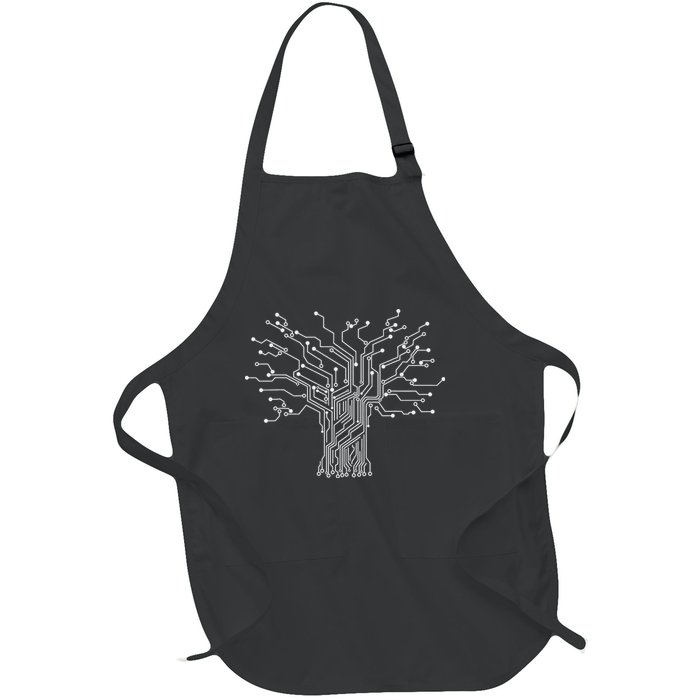 Electronics Technician Binary Tree Electrical Engineer Full-Length Apron With Pockets