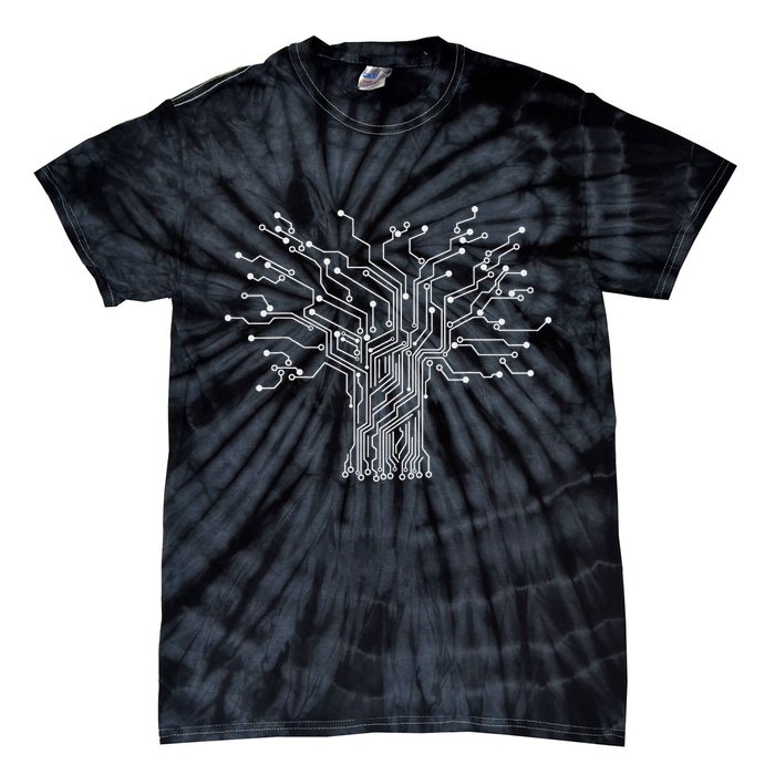 Electronics Technician Binary Tree Electrical Engineer Tie-Dye T-Shirt