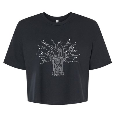 Electronics Technician Binary Tree Electrical Engineer Bella+Canvas Jersey Crop Tee