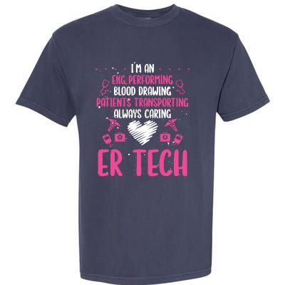 ER Tech Badge Buddy Emergency Room Technician Essentials Garment-Dyed Heavyweight T-Shirt