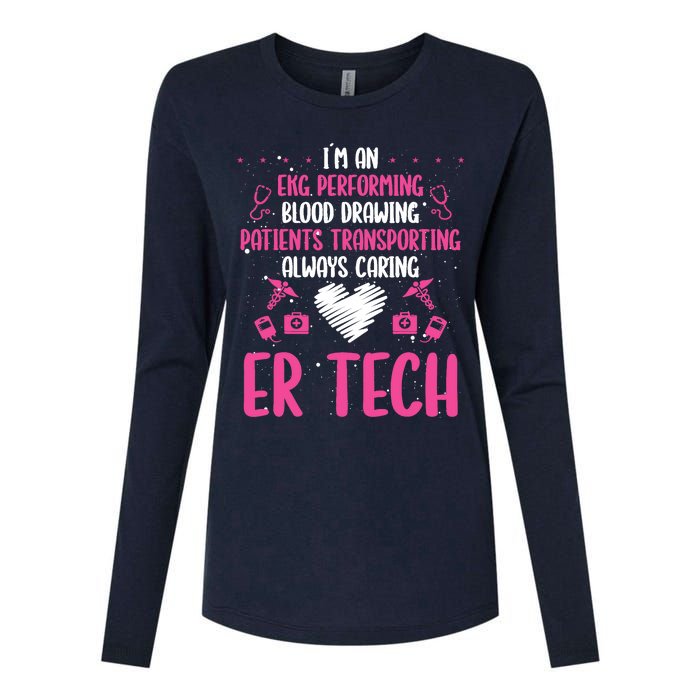 ER Tech Badge Buddy Emergency Room Technician Essentials Womens Cotton Relaxed Long Sleeve T-Shirt