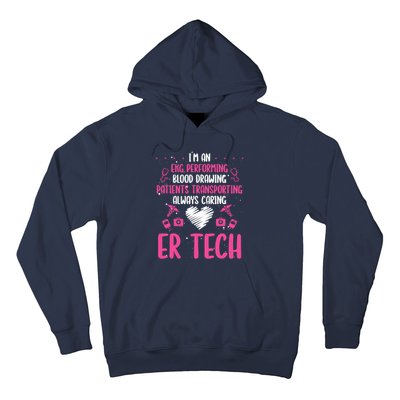 ER Tech Badge Buddy Emergency Room Technician Essentials Hoodie