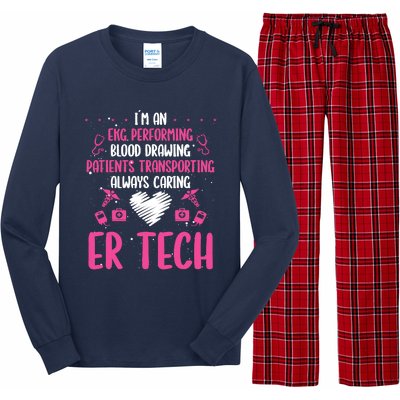 ER Tech Badge Buddy Emergency Room Technician Essentials Long Sleeve Pajama Set