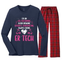 ER Tech Badge Buddy Emergency Room Technician Essentials Women's Long Sleeve Flannel Pajama Set 