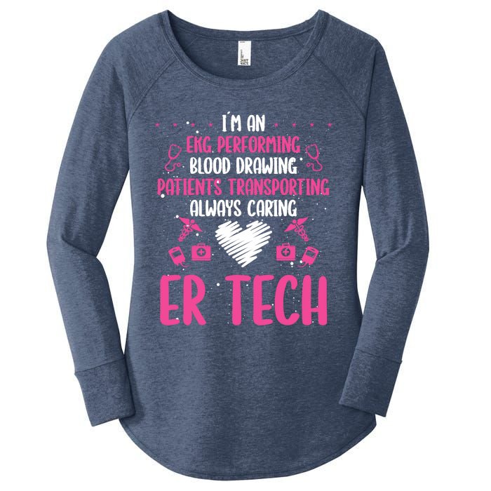 ER Tech Badge Buddy Emergency Room Technician Essentials Women's Perfect Tri Tunic Long Sleeve Shirt