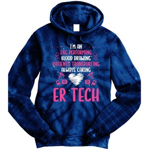 ER Tech Badge Buddy Emergency Room Technician Essentials Tie Dye Hoodie