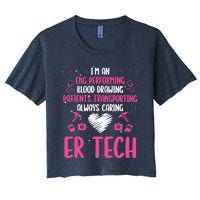 ER Tech Badge Buddy Emergency Room Technician Essentials Women's Crop Top Tee