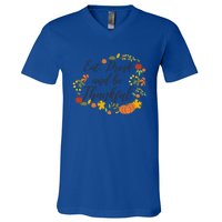 Eat Thankful Be Thanksgiving Gift Cool Gift V-Neck T-Shirt