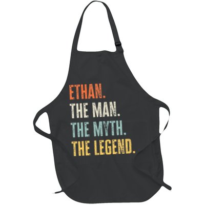 Ethan The Best Man Myth Legend Funny Best Name Ethan Full-Length Apron With Pockets