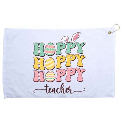 Easter Teacher Bunny Happy Easter Egg Grommeted Golf Towel