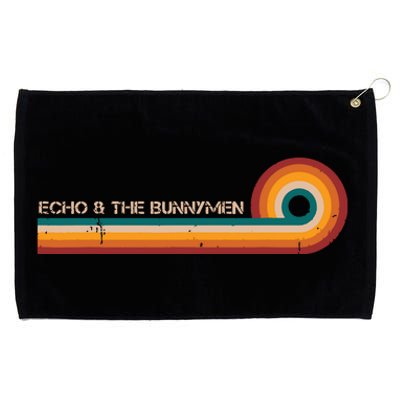 Echo The Bunnymen Retro Stripes Musician Vintage Grommeted Golf Towel