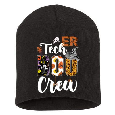 ER Tech Boo Crew Leopard Nurse Spooky Funny Halloween Gifts Short Acrylic Beanie