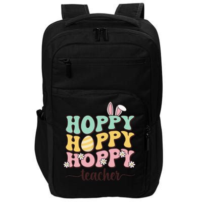 Easter Teacher Bunny Happy Easter Egg Retro Teacher Women Impact Tech Backpack