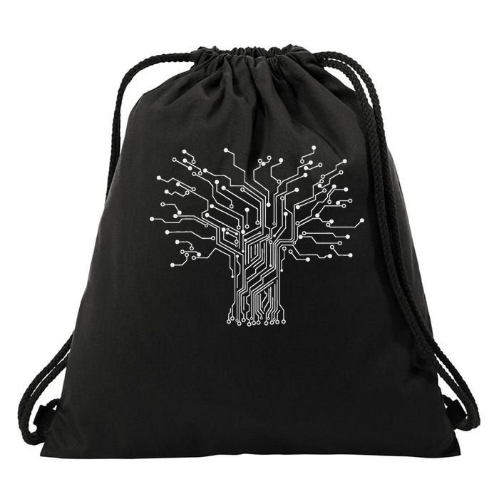 Electronics Technician Binary Tree Electrical Engineer Drawstring Bag