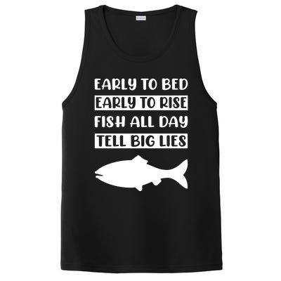 Early To Bed Early To Rise Fish All Day Tell Big Lies Meaningful Gift PosiCharge Competitor Tank