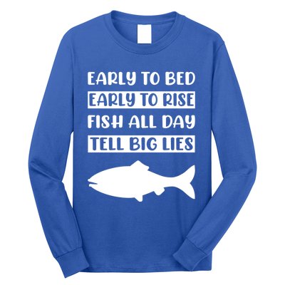 Early To Bed Early To Rise Fish All Day Tell Big Lies Meaningful Gift Long Sleeve Shirt