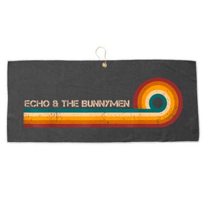 Echo & The Bunnymen Retro Stripes Musician Vintage Large Microfiber Waffle Golf Towel